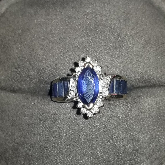 Real blue sapphire 10k ring